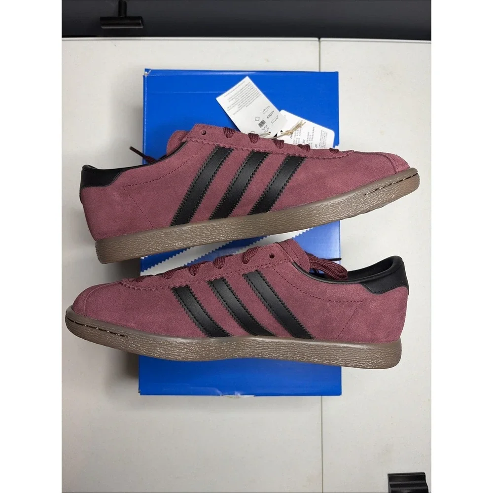 adidas Samba Suede Sneakers in Burgundy with Black Stripes